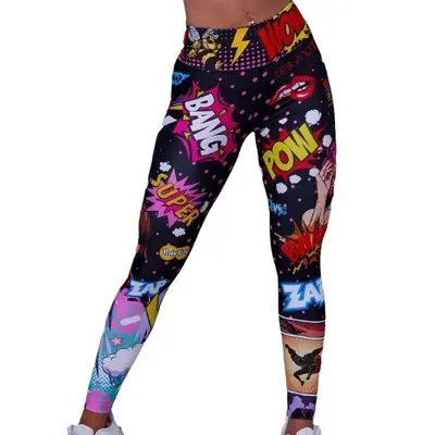 3D Printed Cartoon Anime Pencil Pants, Women's Yoga Leggings, Vacation Style - 6