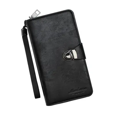 Men's Long Wallet with Clasp Clutch, Large Capacity, Multi-Card Slots - 7