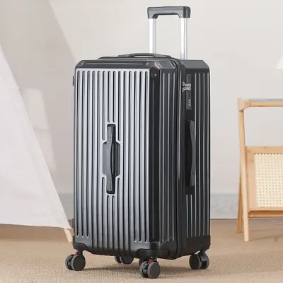 Luggage 26 inch anti-drop high-capacity aluminum frame 28 inch wheeled bag shock-absorbing brake suitcase with 5 wheels cipher lock for men and women - 10