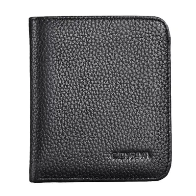 Ultra-Thin Mini Men's Leather Wallet, Vertical Design with License Slot - 6
