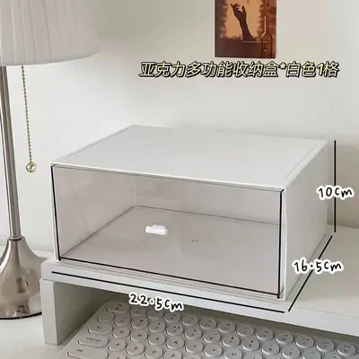 Masaüstü Saklama Kutusu, Akrilik, Şeffaf Çekmeceli - 7