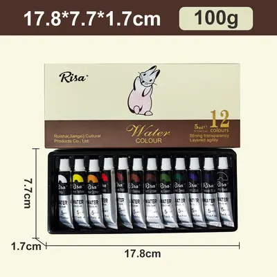 Akrilik boya toptan set 12 ml su geçirmez acemi çocuk boyama 12/18/24/36 renk yağlıboya - 13