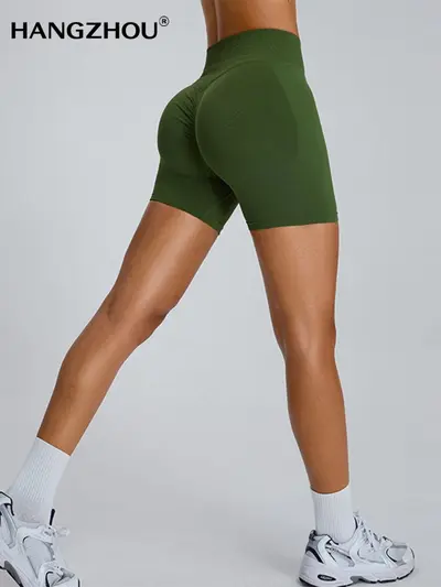 Seamless high-waist yoga shorts, quick-dry, butt-lift