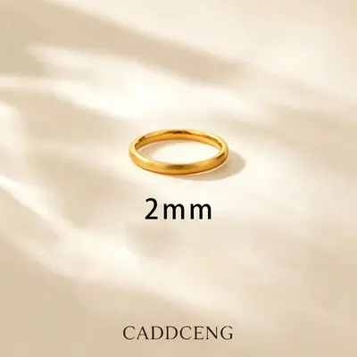Minimalistischer Titanstahl-Ring für Damen, 18K Gold gebürstet - 6