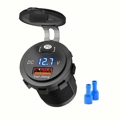 120W 4-Port Super Fast Car Charger with Digital Display - 9