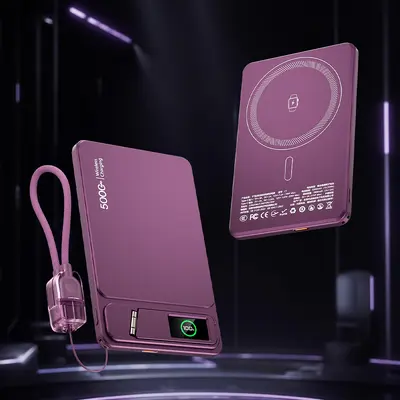 MagSafe Wireless Magnetic Power Bank with TFT Color Screen and Stand - 12