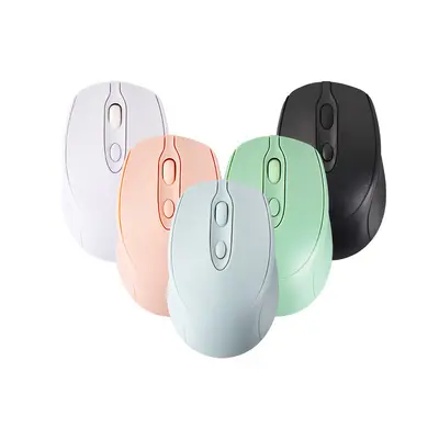 Doğrudan tedarik kablosuz 2.4G/çift modlu Bluetooth dizüstü masaüstü iş ofisi makaron faresine adım atın