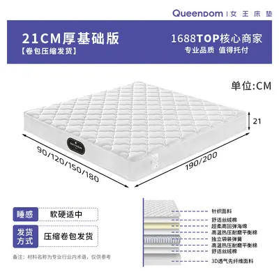 Pocket Spring Mattress, Independent Springs, Roll-Packed, Hotel and Home Use - 7