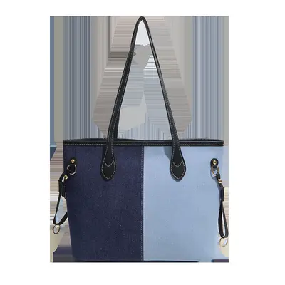 Women's Large Capacity Tote Bag, Patchwork Underarm Bag for Commuting - 5