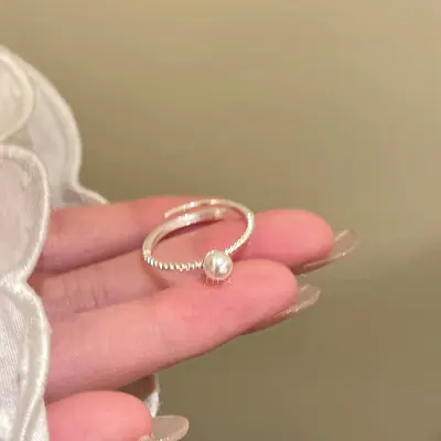 S925 Sterlingsilber einfacher Ring für Damen - 12