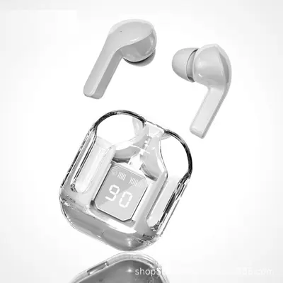 Şeffaf Bluetooth kulaklık, birinci nesil gürültü azaltma, yüksek kalite, uzun pil ömrü, uzun süre takıldığında acı vermeyen, binaural stereo kulaklık