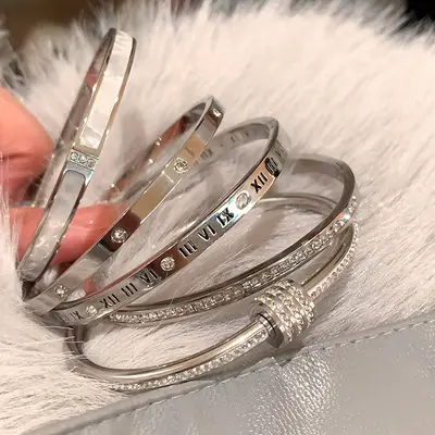 Perlmutt-Armband Titanumstal diamantbeschichtet Damen