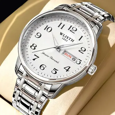 WLISTH men's quartz watch, large numerals, waterproof - 7