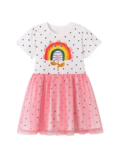Girls' Summer Tulle Dress, European-American Style