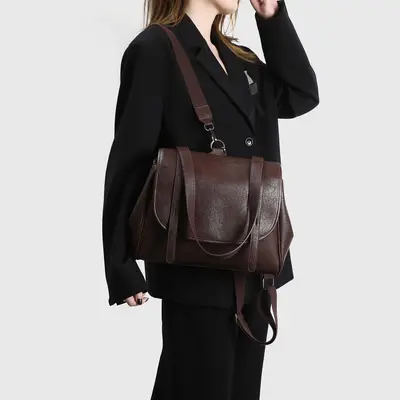 Retro Large Capacity Women's Backpack, 2026 Model, Autumn Winter, Commuter - 3
