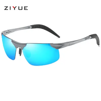 Men's Polarized Metal Retro Half-Frame Sunglasses, Model 8177 - 10