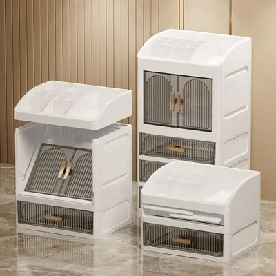 Vanity cosmetics storage box organizer - 2