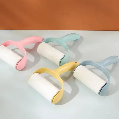 Lint roller drum, tear-off adhesive