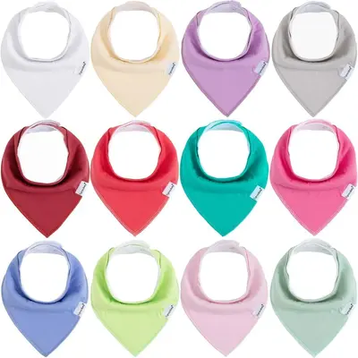 Baby drool towel, double-layer triangle with snap buttons