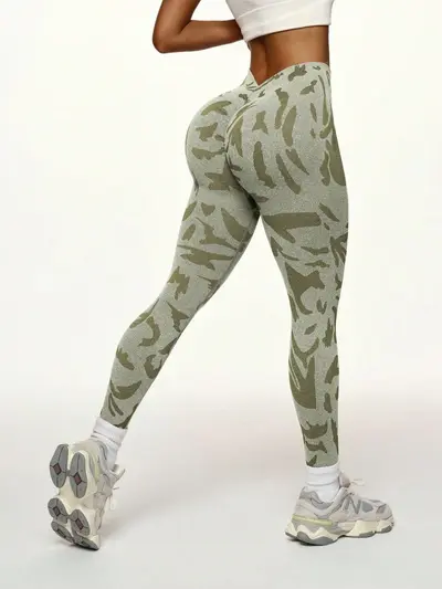 Women's seamless printed yoga leggings