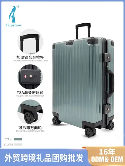 Aluminum Alloy Carry-On Suitcase 20 Inch, Drop-Resistant, Unisex