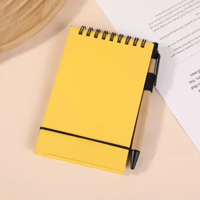 Mini Pocket Notebook with Tear-Off Pages and Pen Holder - 9