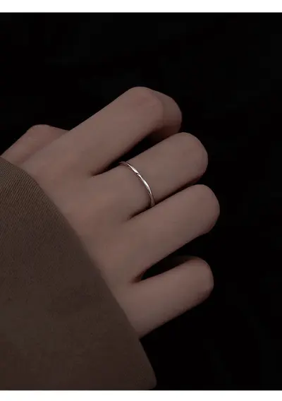 925er Silber glatter minimalistischer Ring