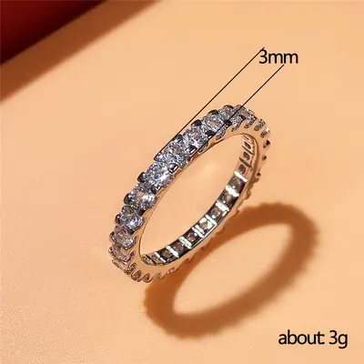 Women's Full Eternity Simulated Zircon Stacking Ring