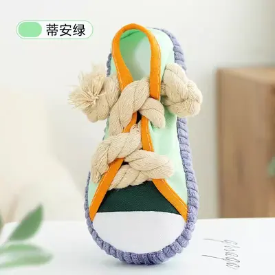 Squeaky Dog Chew Shoe Toy, Durable Rope Knot for Small and Medium Dogs - 9