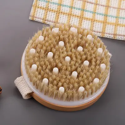 Amazon sınır ötesi domuzu kıl fırça masaj banyo fırçası el vücut fırçası banyo fırçası yuvarlak banyo fırçası Hemu banyo fırçası - 9