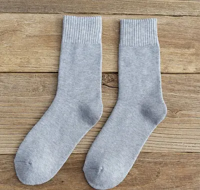 Men's Winter Terry Mid-Calf Socks, Thick, Warm and Sweat-Absorbing - 10