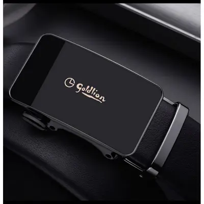 Jinlile men's leather belt automatic buckle cowhide versatile - 12