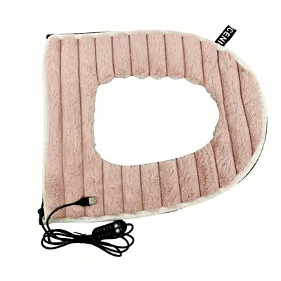 USB Heated Toilet Seat Cover, Rabbit Fleece, Washable, Temperature-Adjustable - 8