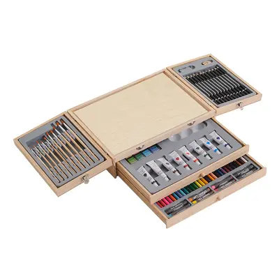 82-teiliges Kunstmalerei-Set Holzbox Pinsel - 6
