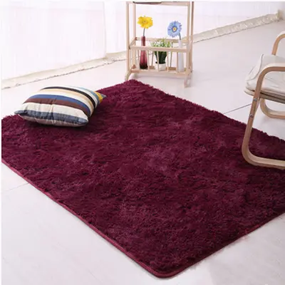 Modern Wool Rug for Living Room, Rectangular Silk Look Carpet - 12