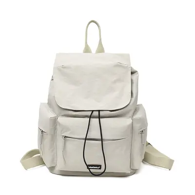Retro Nylon Women's Drawstring Backpack, Solid Color - 6
