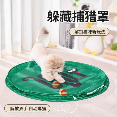 Electric Round Cat Teaser Ball with Hunting Cover, Self-Play Toy - 4
