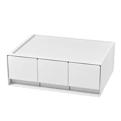 收纳盒塑料桌面收纳盒化妆品抽屉整理盒自由组合多层可叠加首饰盒