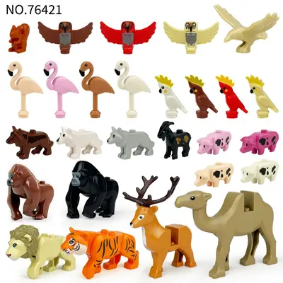 Animal Cognition Building Blocks, Crocodile, Cow, Shark, Tiger, Small Pieces - 10
