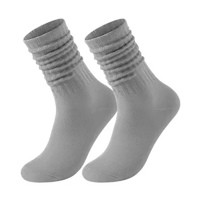 Unisex Thick-Knit Cotton Mid-Length Socks, Solid Color, 2 Pairs - 9