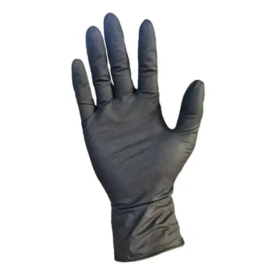 Extra dicke orange Nitrilhandschuhe mit Diamantmuster, wasserdicht und ölbeständig - 7