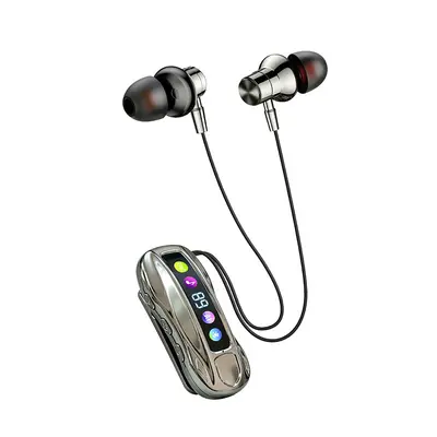 Digitale Sport-Lauf-Kabellose Ohrhörer mit Nackenbügel und Doppelohren - Stereo In-Ear Bluetooth Nackenband-Kopfhörer