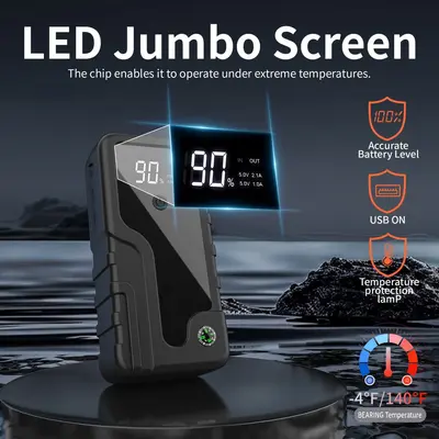 12V Powerbank Akü Takviyesi Çalıştırma Cihazı Araç İçi Marş Yardımcısı Oto Acil Durum Başlatma Güç Kaynağı Acil Durum Başlatma Güç Kaynağı