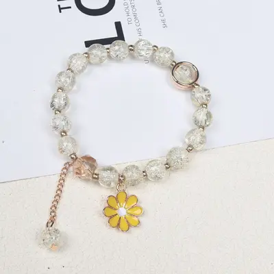 Small Daisy children's beaded bracelet, for girls and students, handmade elastic boutique jewelry, cross-border crystal bracelet. - 12