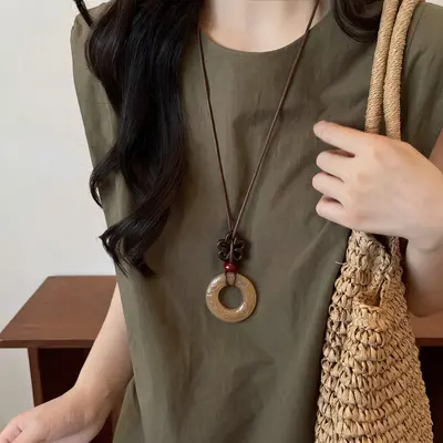 Neue chinesische Stil-Ombre-Halskette, ethnische Pullverkette