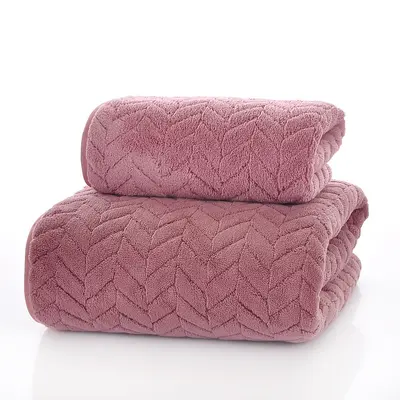 Grenzenüberschreitendes Temu Weizenähren Handtuch Korallenfleece Badetuch saugfähig nicht haarend großes Badetuch Set mit Einfassung Handtuch-Set Großhandel - 9