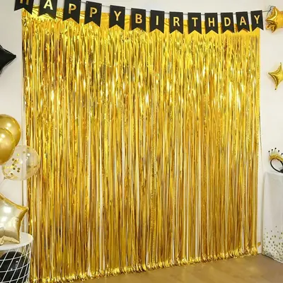 Shiny Rain Silk Curtain for Wedding and Party Decoration, 1x2 m