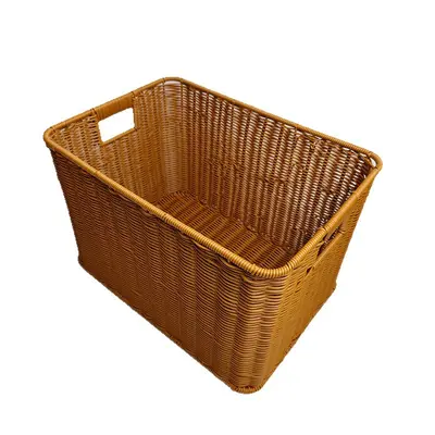 Rattan-style storage basket for household use