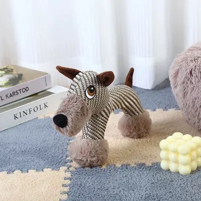 Plush Elephant and Monkey Squeaky Dog Toy, Bite-Resistant, Small and Medium Dogs - 8