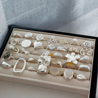 925 gümüş yüzük, kadın, minimalist, Instagram tarzı, taş detay - 4